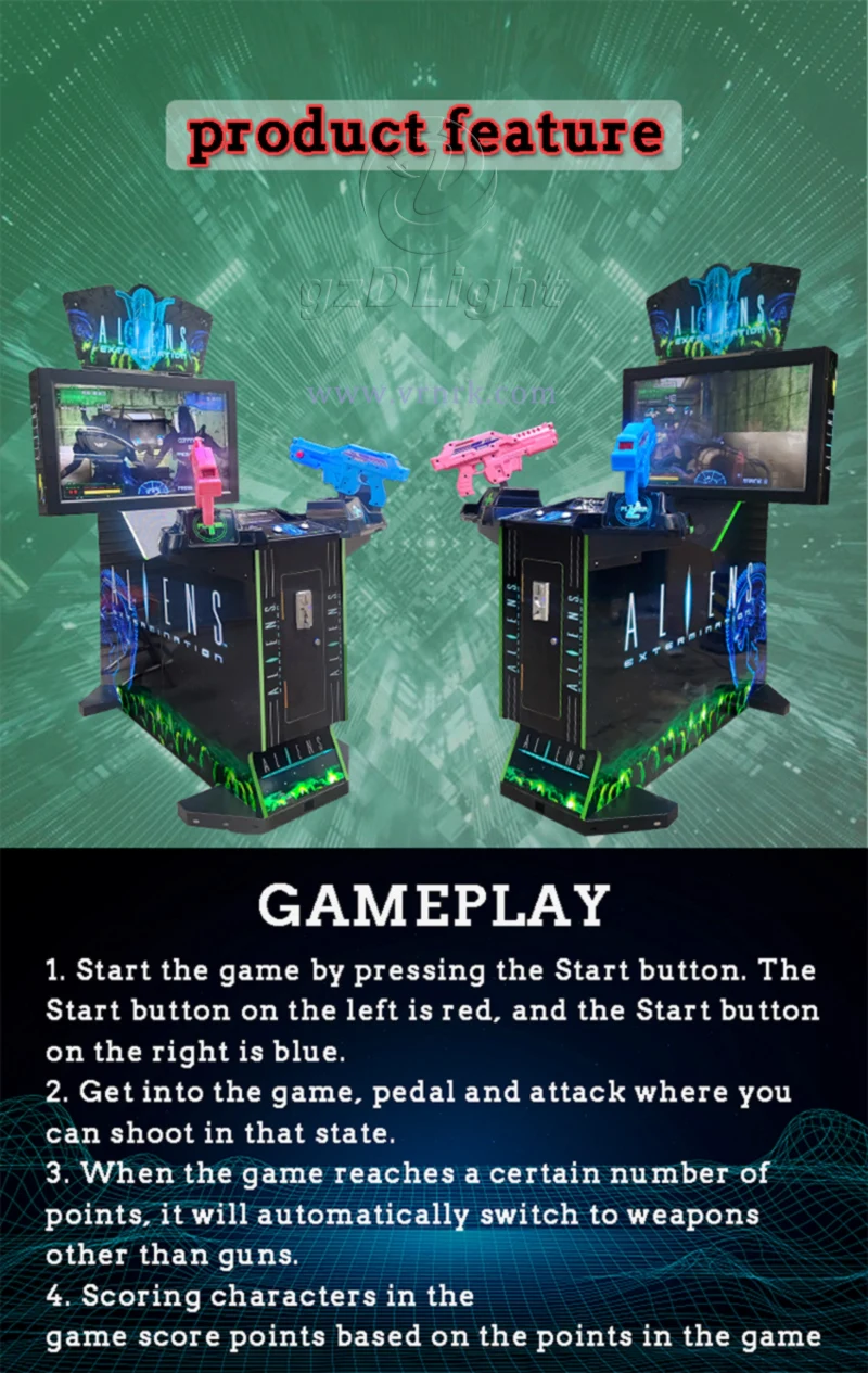 42 Inch Aliens Extermination Arcade Shooting Machine